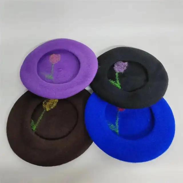Gracious Tulip Floral Wool Beret