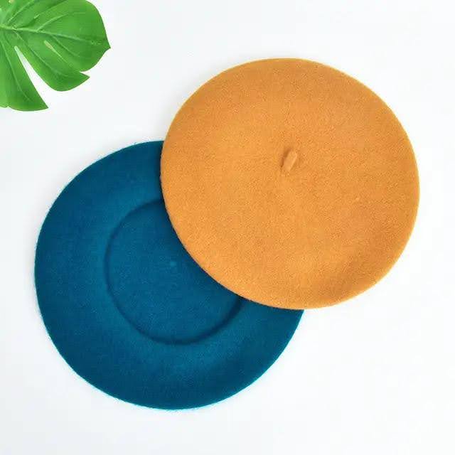 Elegant women wool plain beret cap