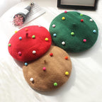 Sugar bean little ball woolen women beret hat