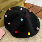 Sugar bean little ball woolen women beret hat
