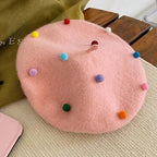 Sugar bean little ball woolen women beret hat