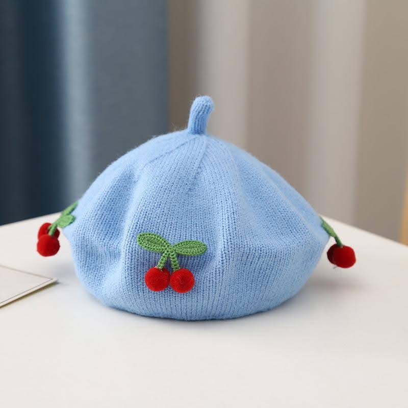 Trendy Cute cherry knitted beret