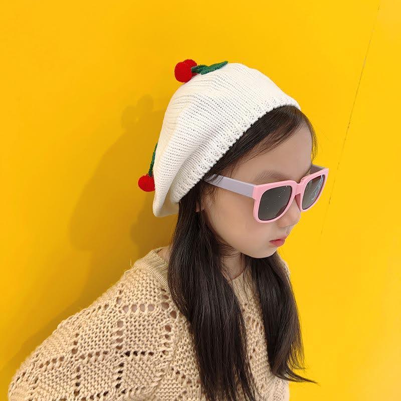 Trendy Cute cherry knitted beret