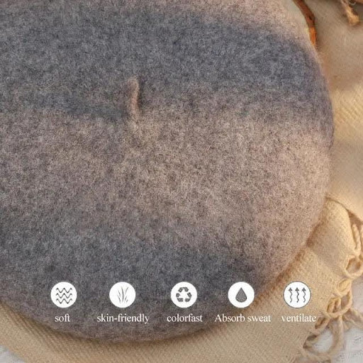 Elegant women wool plain beret cap