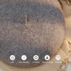 Elegant women wool plain beret cap